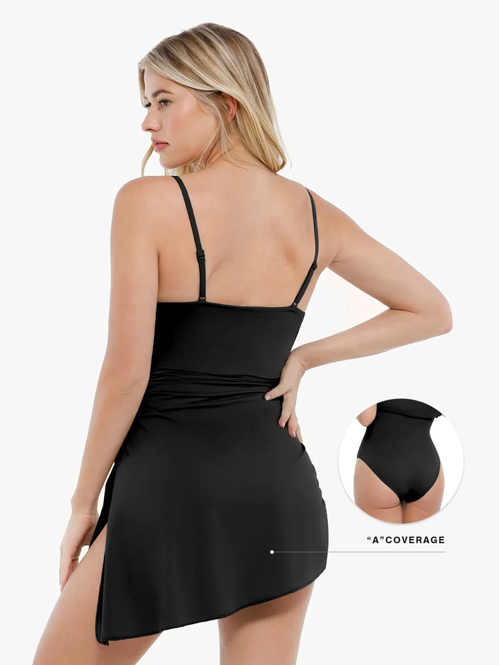 Maillot de bain une pièce convertible froncé Shapewear