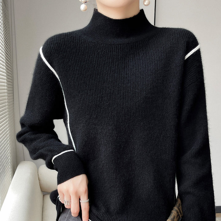 Simple All-match Pure Wool Women's Knitted Bottoming Shirt Loose - Modefluss