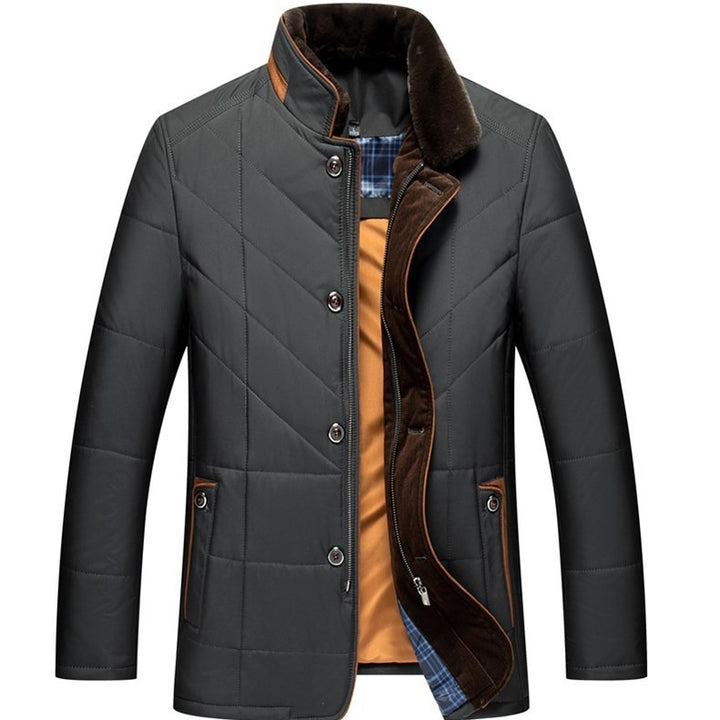 Middle-aged Men Winter Middle-aged And Elderly Thick Warm Quilted Coat Cotton-padded Jacket - Modefluss