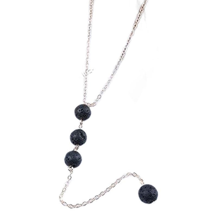 Sweet Y-shaped 8mm Round Beads Obsidian Volcanic Rock Pendant - Modefluss