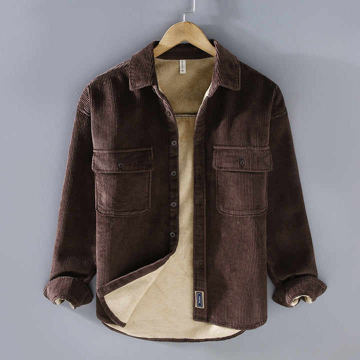 Men's Fleece Lined Padded Warm Keeping Casual Coat Shirt - Modefluss