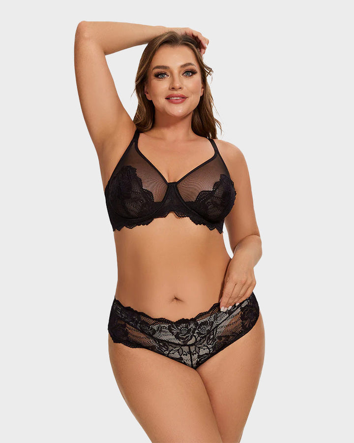 Woobilly® Full Coverage Lace Black Minimizer Bra