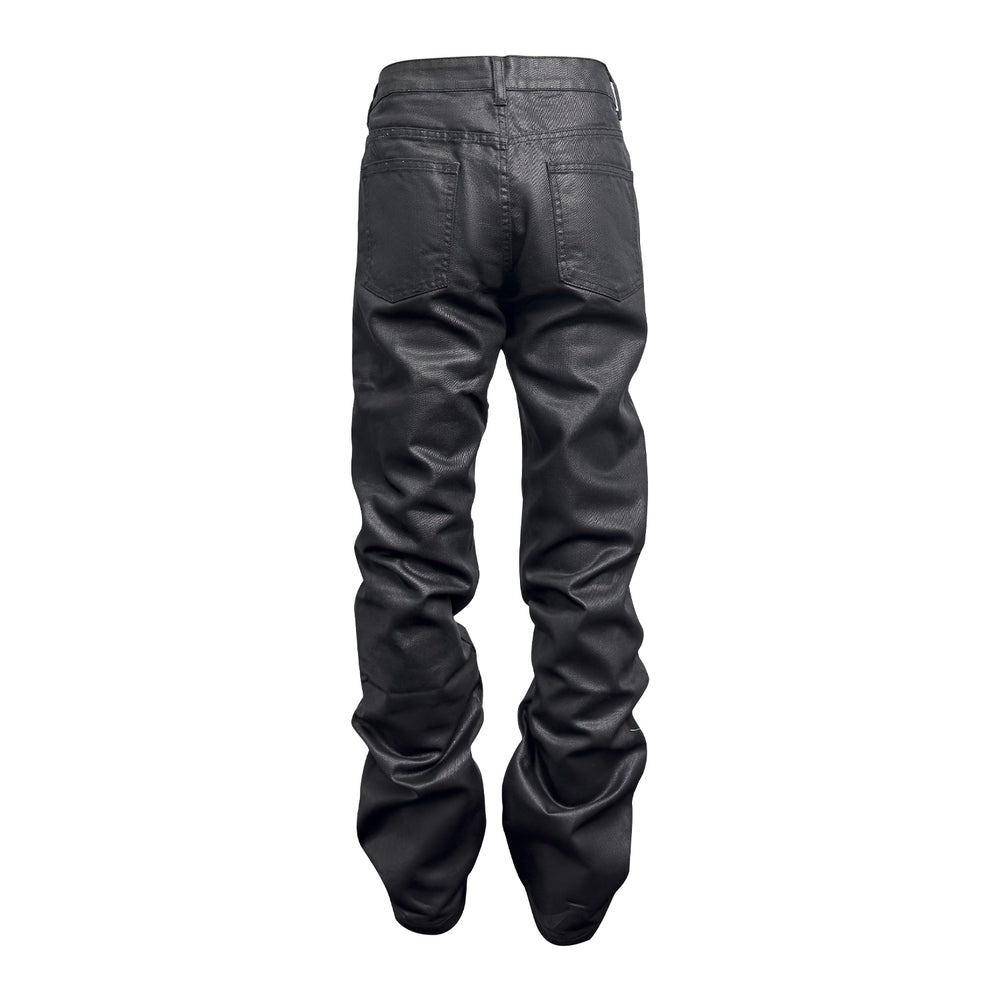 Designer Zip Black Roxed Pants Denim - Modefluss
