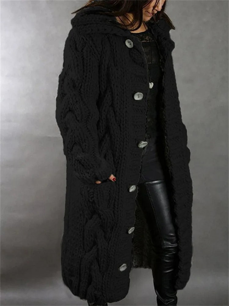 Roma™ - Langer bequemer Strickmantel 