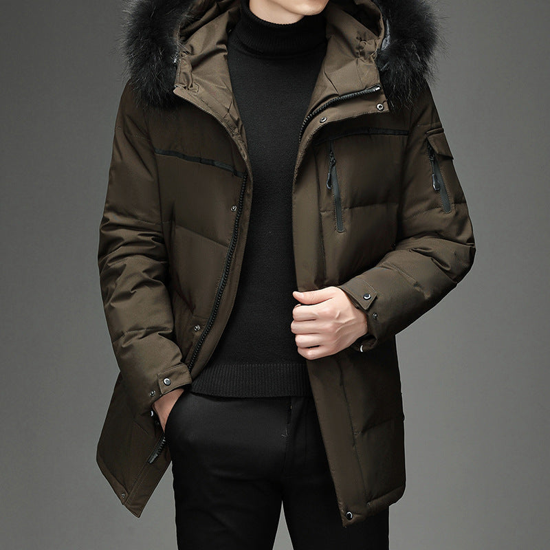 Men's Faux Fur Long Over Knee Down Workwear - Modefluss