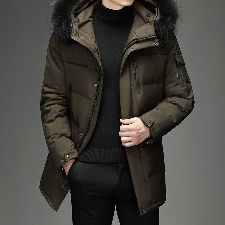 Men's Faux Fur Long Over Knee Down Workwear - Modefluss
