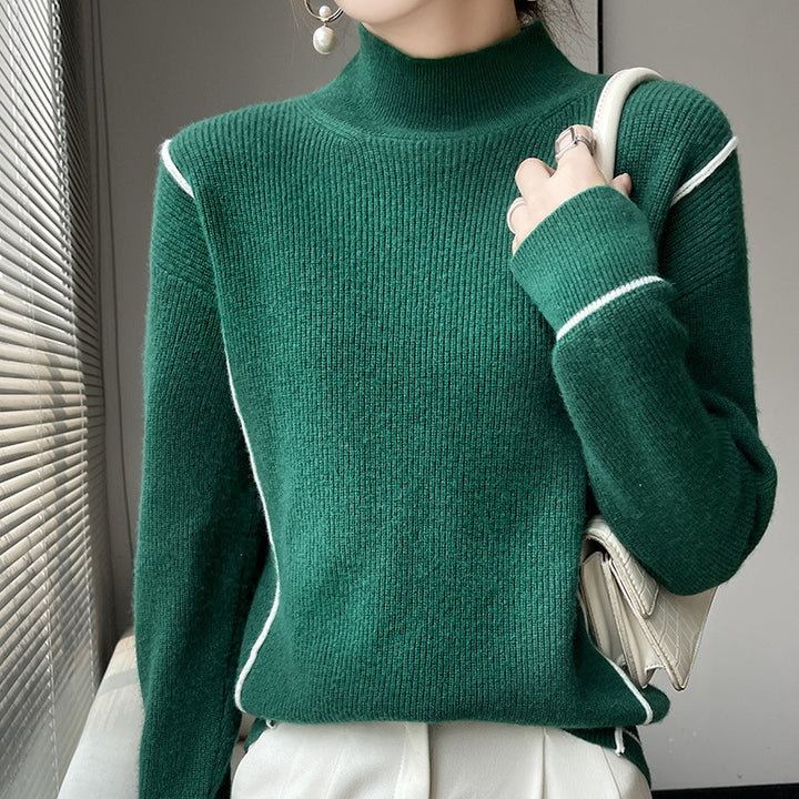 Simple All-match Pure Wool Women's Knitted Bottoming Shirt Loose - Modefluss