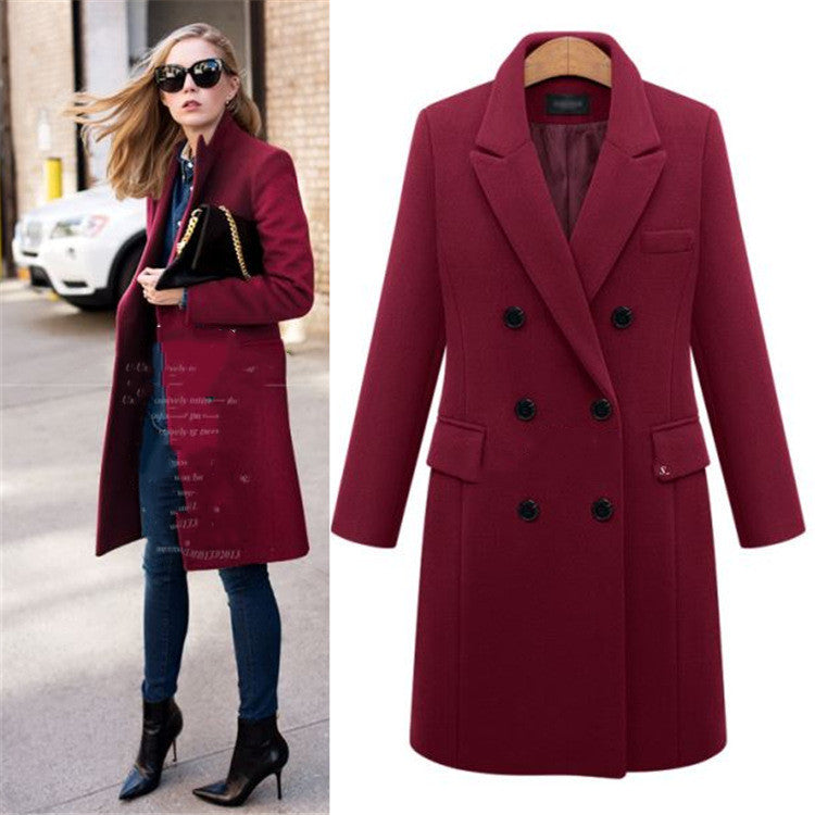 Medium length woolen coat - Modefluss