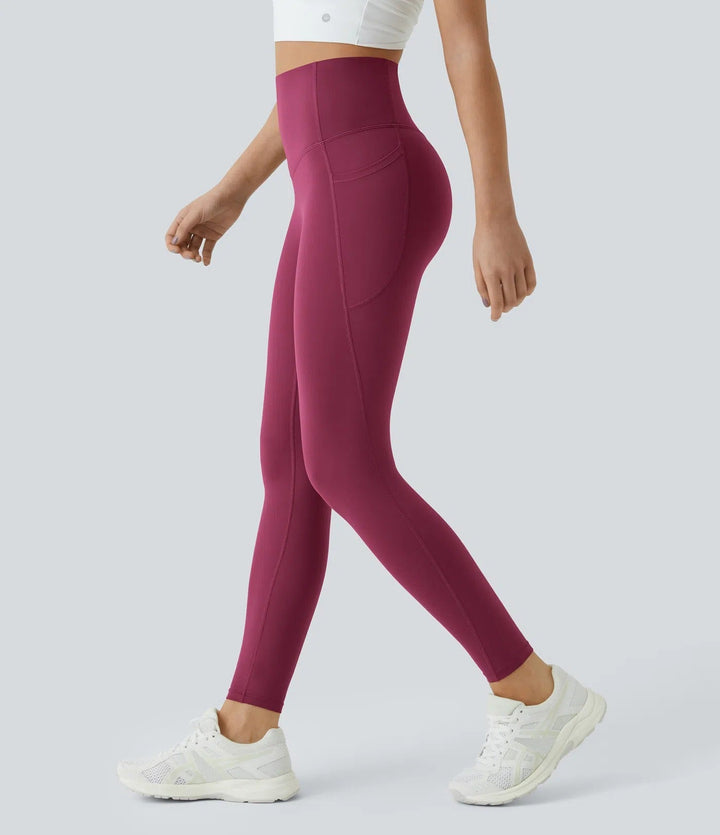 Woobilly High Waisted Butt Lifting Tummy Control Side Pocket Shaping Leggings (Buy 1 Get 1 Free)