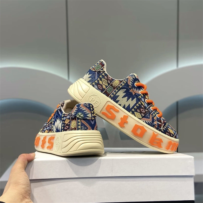 Breathable Low Top Printed Board Shoes Men's Versatile Cloth Shoes - Modefluss