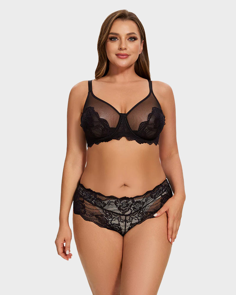 Woobilly® Full Coverage Lace Black Minimizer Bra
