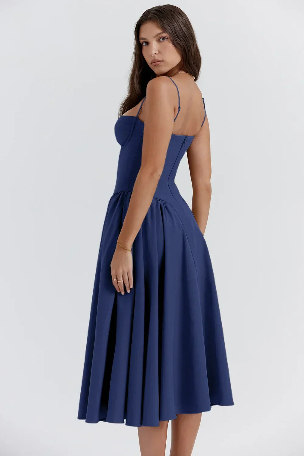 Ärmelloses Midikleid mit Korsett-Passform – Passform attrayant