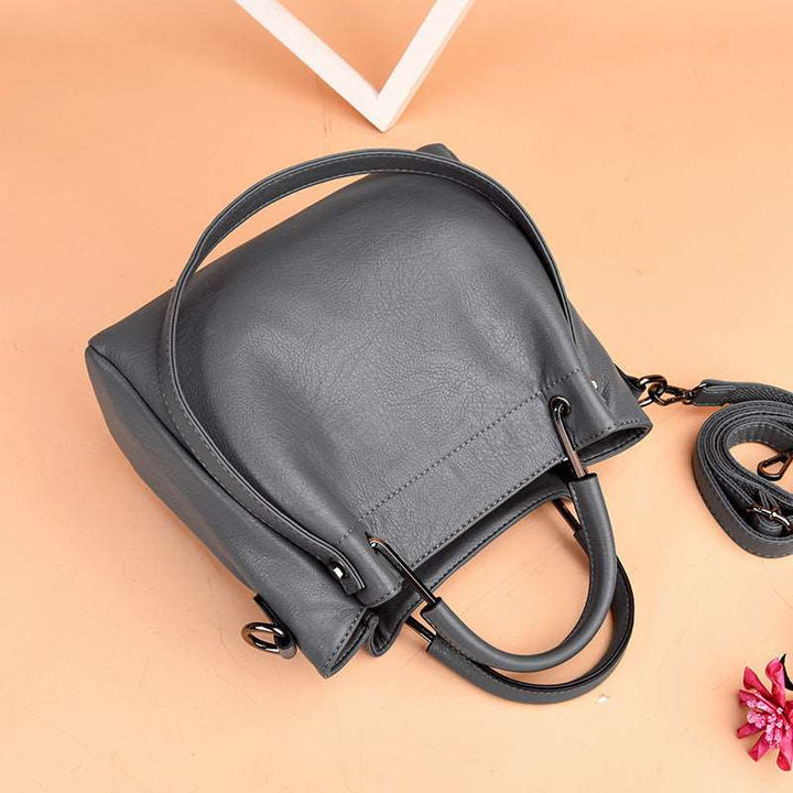 Ella™ - Eimertasche aus Leder im Retro-Stil