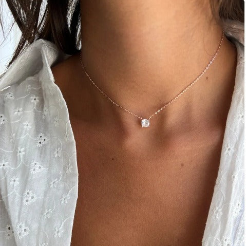 Simple Geometric Zircon Pendant Necklace For Women - Modefluss