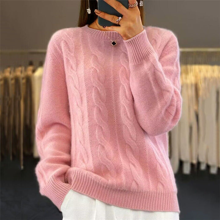 Fashion Retro Cable-knit Pullover Sweater Women - Modefluss