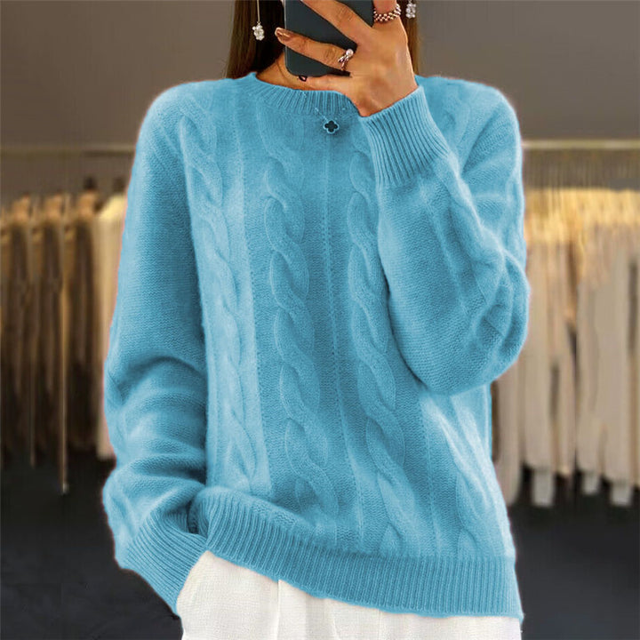 Fashion Retro Cable-knit Pullover Sweater Women - Modefluss