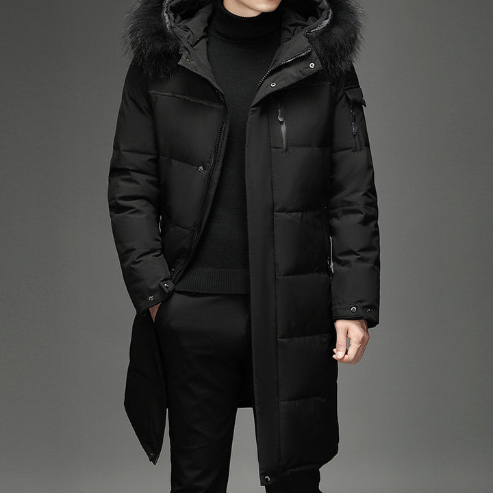 Men's Faux Fur Long Over Knee Down Workwear - Modefluss
