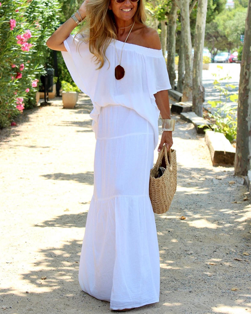 Vittoria Schulterfreies Urlaubs-Maxikleid
