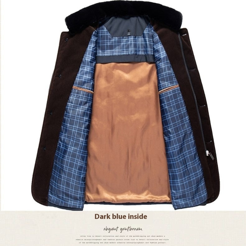 Middle-aged Men Winter Middle-aged And Elderly Thick Warm Quilted Coat Cotton-padded Jacket - Modefluss