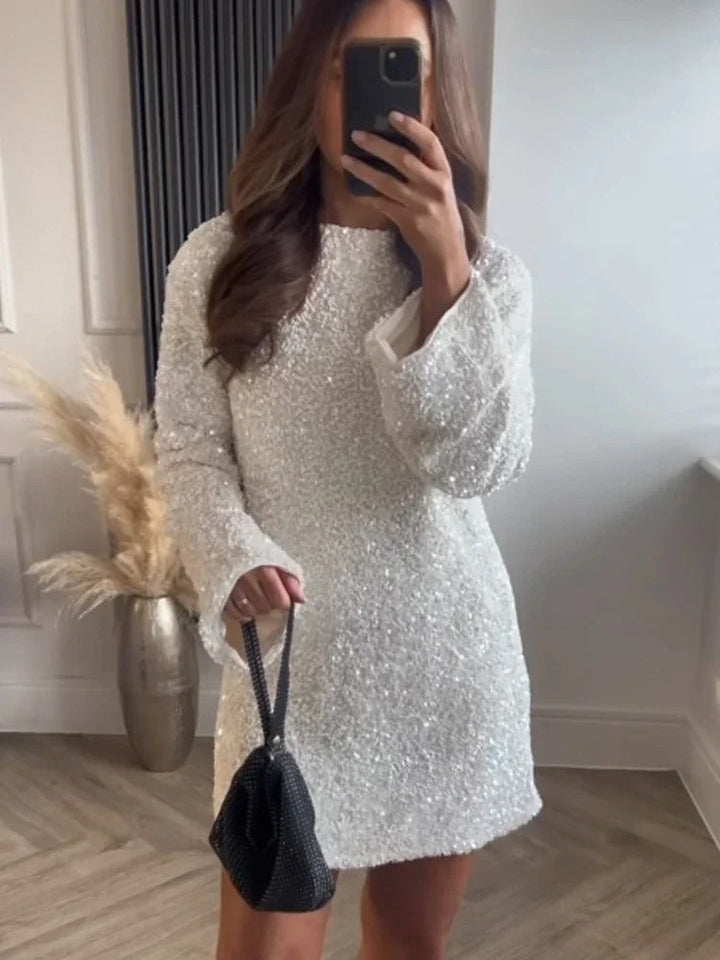 Lotte™ - Stilvolles Glitzerkleid mit Schleife