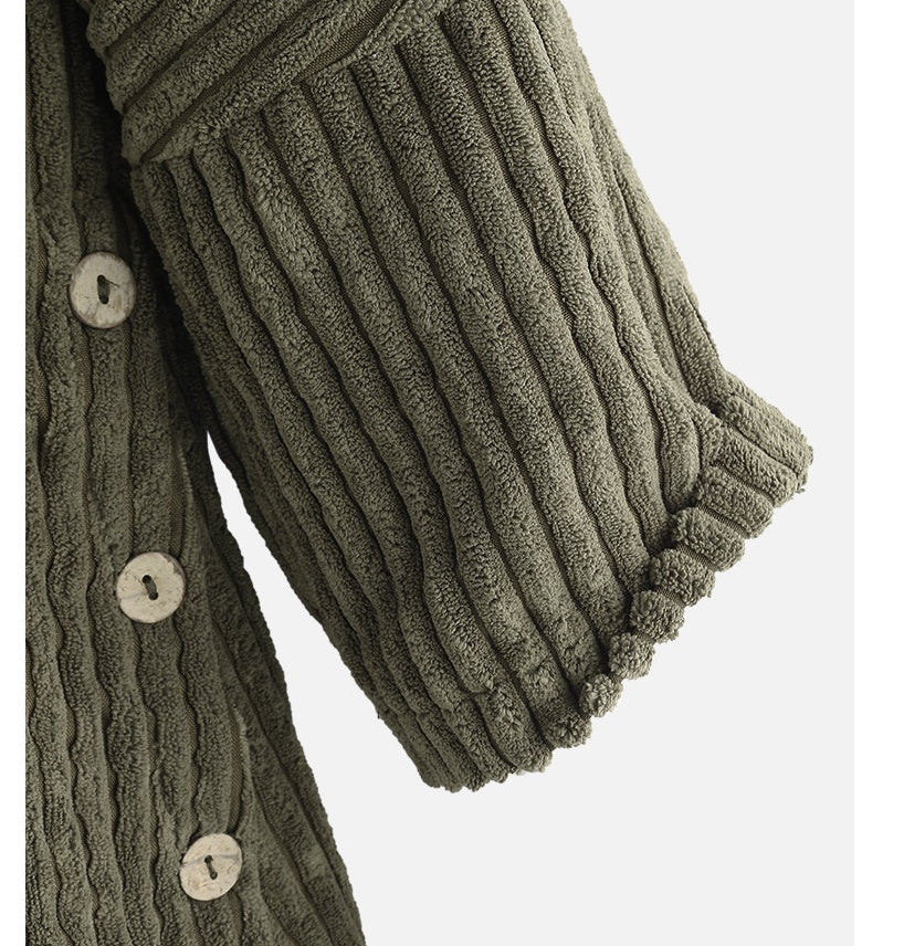 New Style Loose Plus Size Retro Corduroy Coat - Modefluss