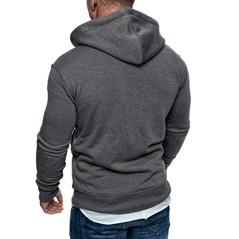 Men's Casual Solid Color Hooded Sweater Coat - Modefluss