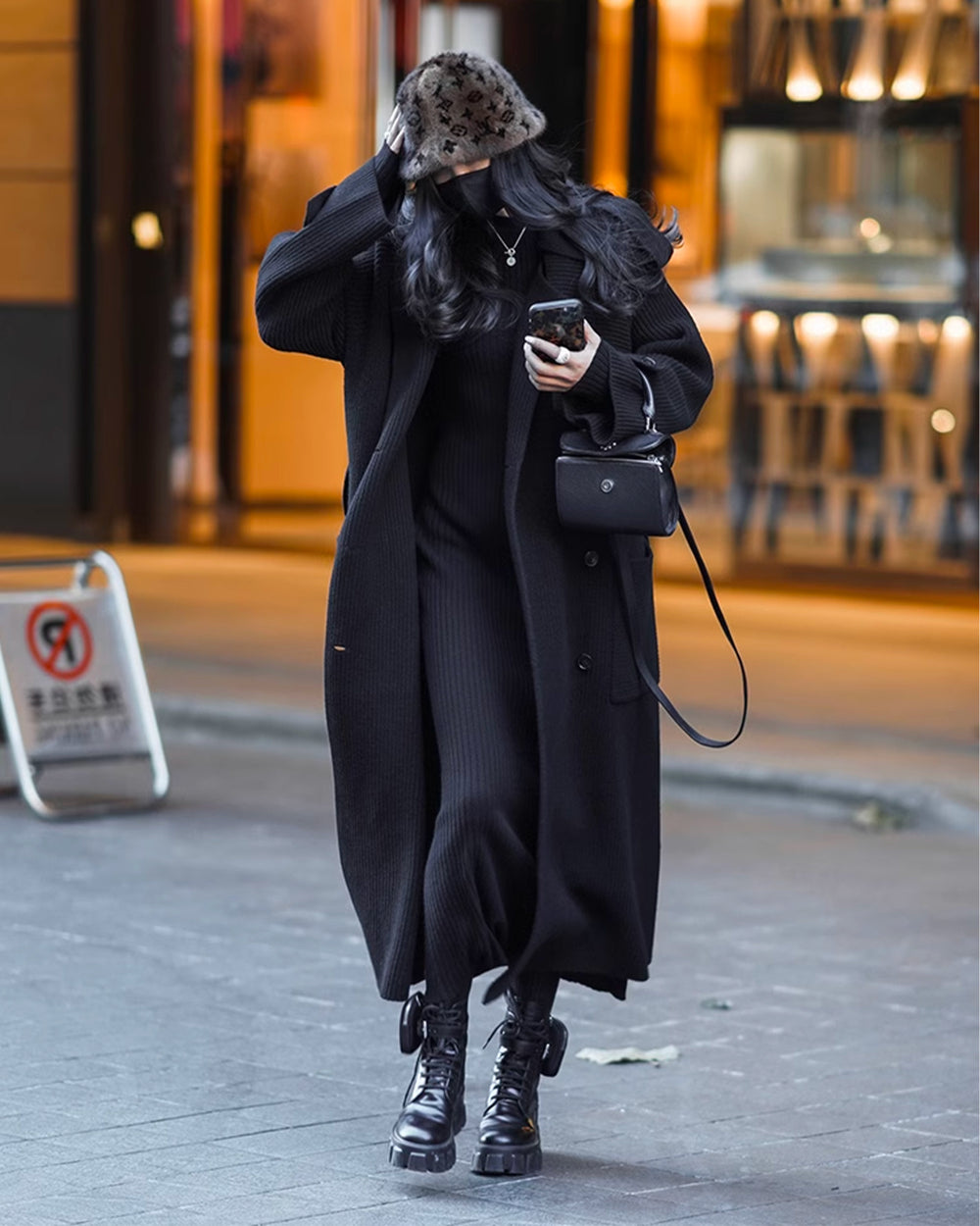 High-end Thickened Long Heavy-duty Windbreaker Sweater Jacket With Loose Design And Lazy Style Knitted Cardigan For Women In Autumn And Winter - Modefluss