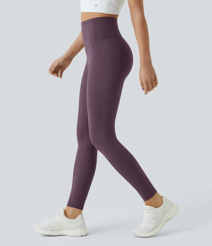 Woobilly High Waisted Butt Lifting Tummy Control Side Pocket Shaping Leggings (Buy 1 Get 1 Free)
