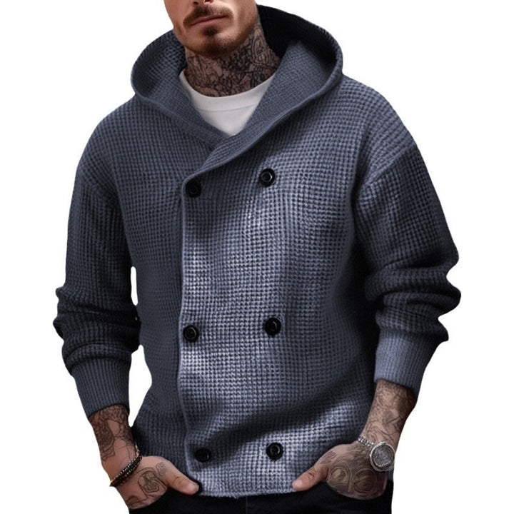 Double Breasted Thickened Hooded Sweater Coat - Modefluss