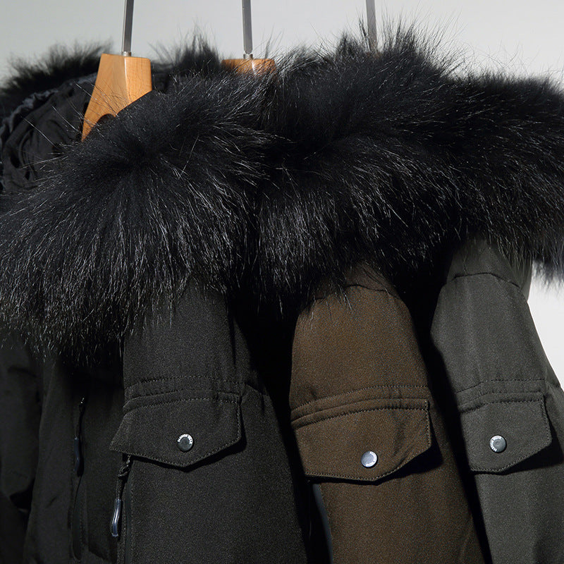 Men's Faux Fur Long Over Knee Down Workwear - Modefluss