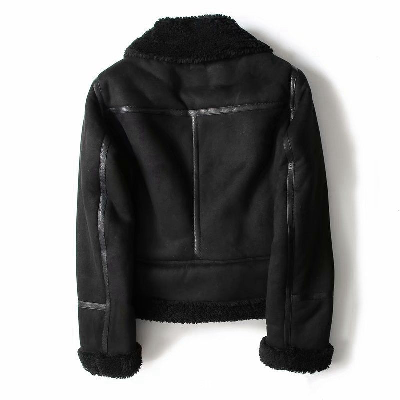 Lamb Wool Warm Coat Motorcycle Clothing Women - Modefluss