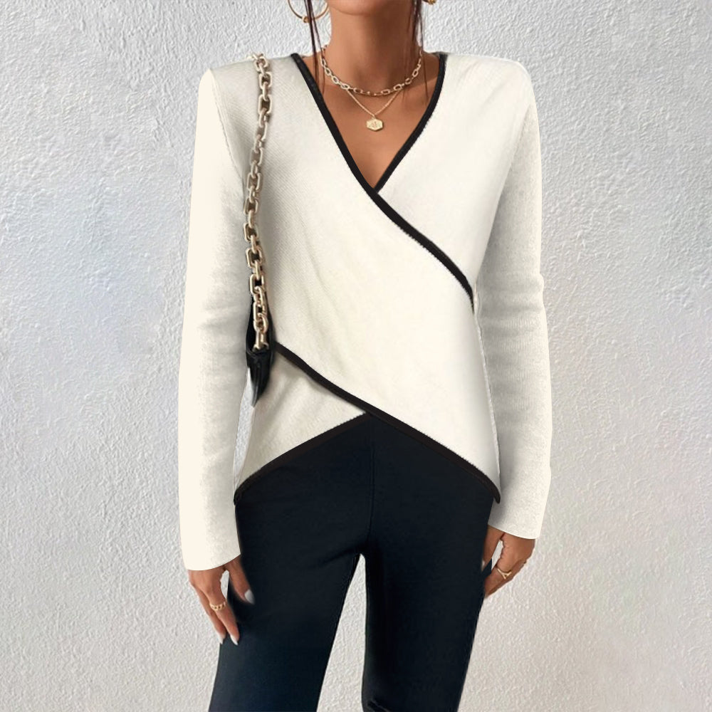 Eliza™ – Eleganter warmer Pullover mit V-Ausschnitt - Modefluss