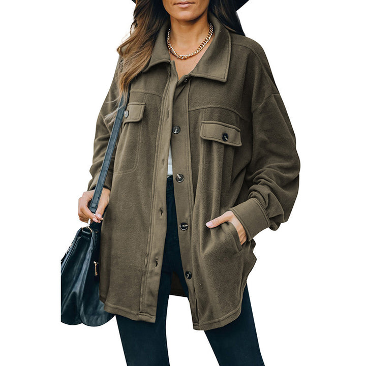 New Lapel Fleece-breasted Cardigan Jacket Shirt - Modefluss