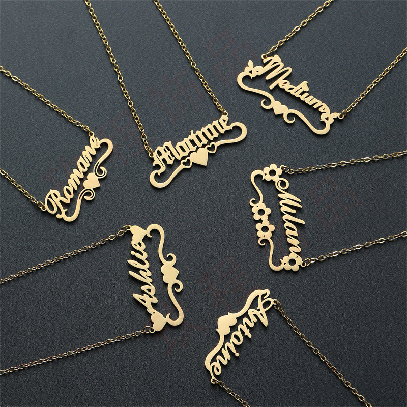 Stainless Steel English Letter Pendant Plated 18K Gold - Modefluss