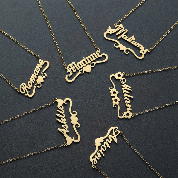 Stainless Steel English Letter Pendant Plated 18K Gold - Modefluss