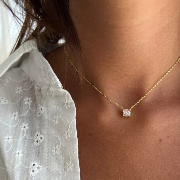 Simple Geometric Zircon Pendant Necklace For Women - Modefluss
