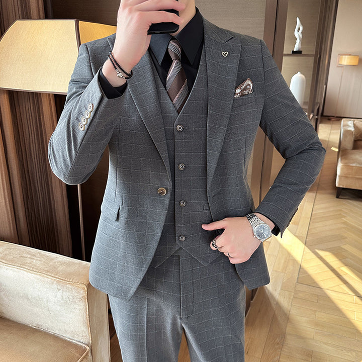 Men's Autumn And Winter Suit Three-piece Business Casual - Modefluss