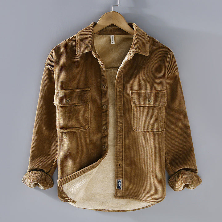 Men's Fleece Lined Padded Warm Keeping Casual Coat Shirt - Modefluss