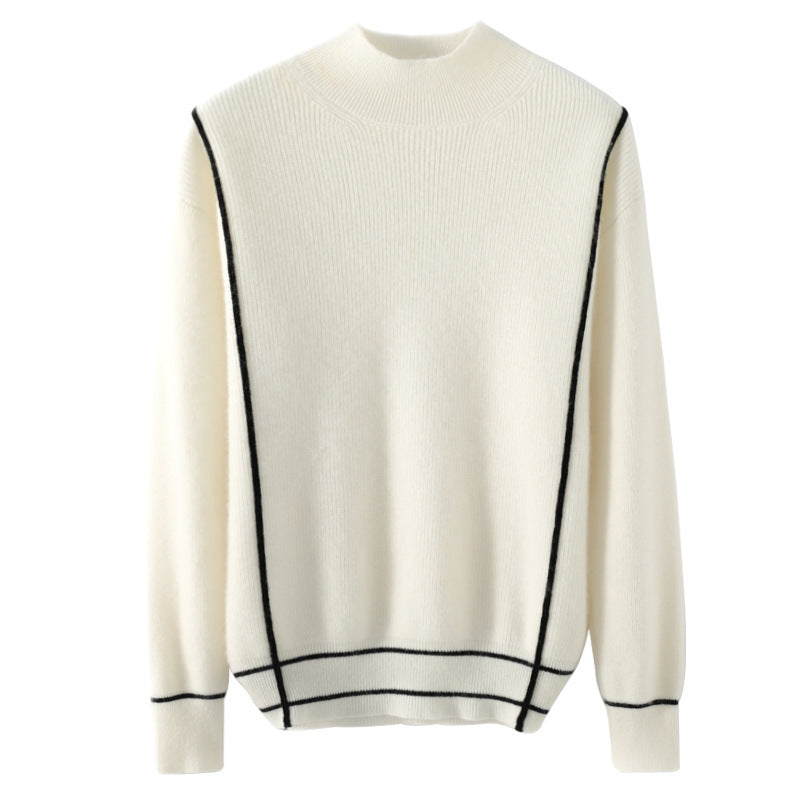Simple All-match Pure Wool Women's Knitted Bottoming Shirt Loose - Modefluss