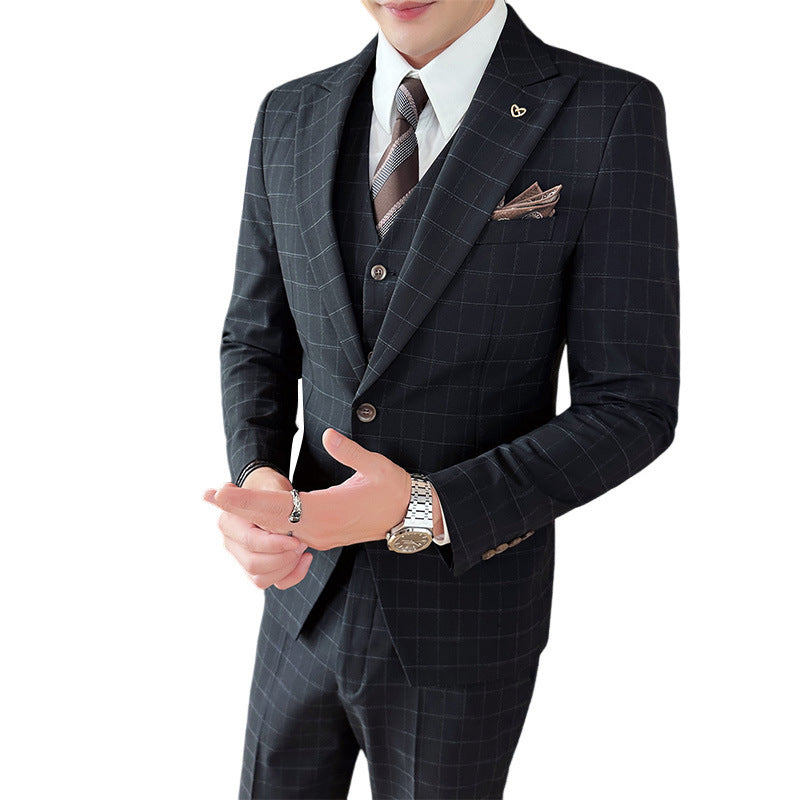 Men's Autumn And Winter Suit Three-piece Business Casual - Modefluss