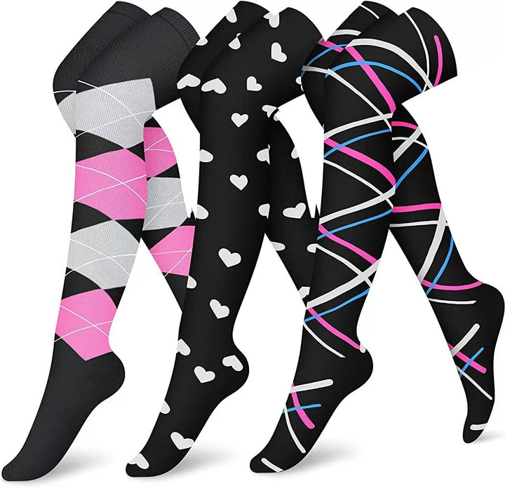Pattern Gradient Leggings Lengthened Knee Socks - Modefluss