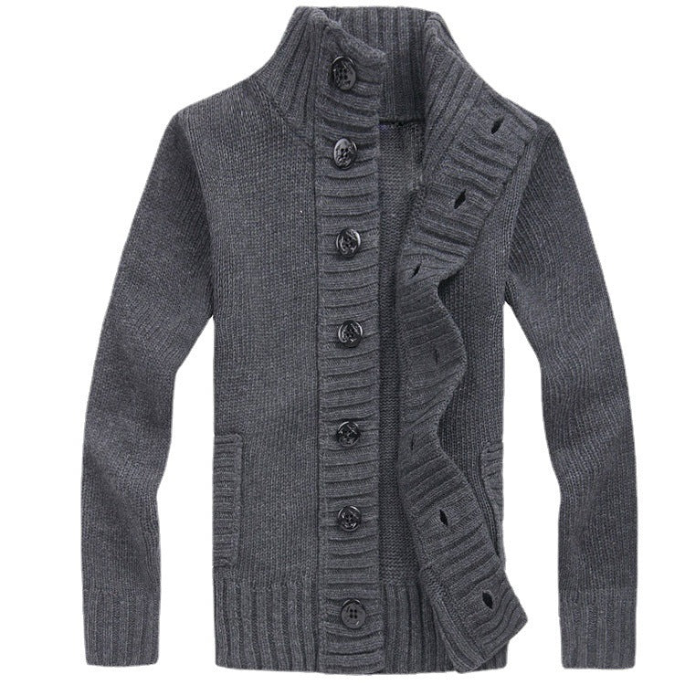Autumn And Winter Pirate Buckle Stand Collar Men's Sweater - Modefluss
