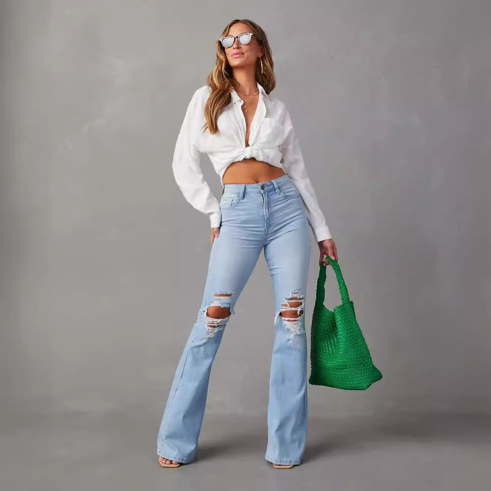 Mode Temperament Weitbein Jeans Frauen - Modefluss
