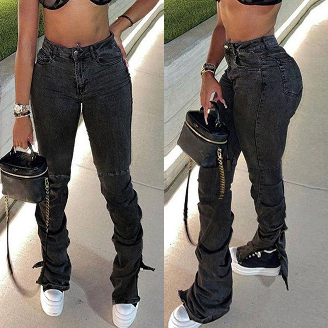 Damen Street Fashion Sem Slit Jeans - Modefluss