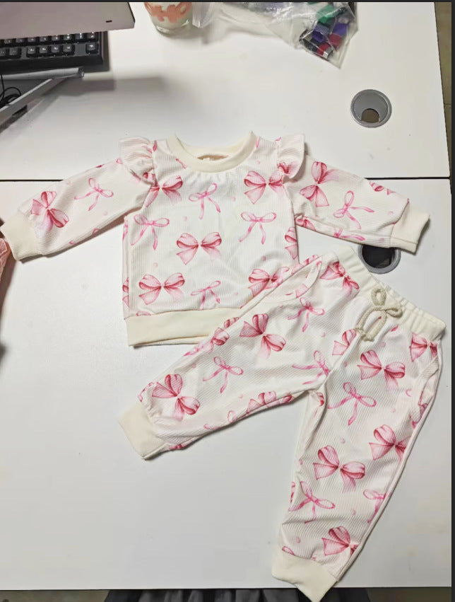 Baby's Cute Butterfly Print Sweater Trousers Suit - Modefluss