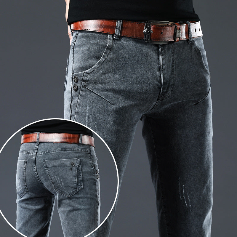 Jeans Men's Korean-style Slim Fit Stretch Skinny Trousers - Modefluss