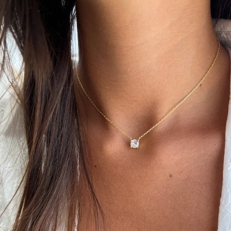 Simple Geometric Zircon Pendant Necklace For Women - Modefluss