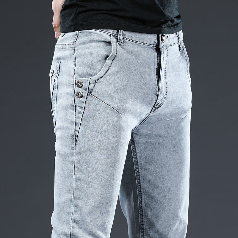 Jeans Men's Korean-style Slim Fit Stretch Skinny Trousers - Modefluss