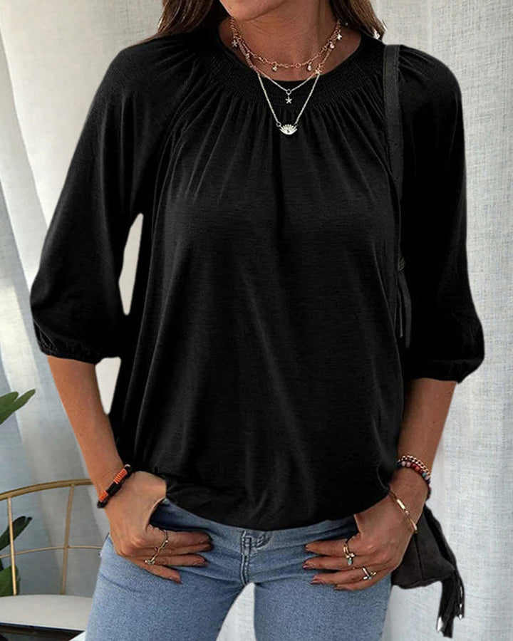 Stella™ - Stylische Rundhalsbluse aus Baumwolle