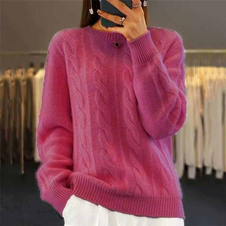 Fashion Retro Cable-knit Pullover Sweater Women - Modefluss
